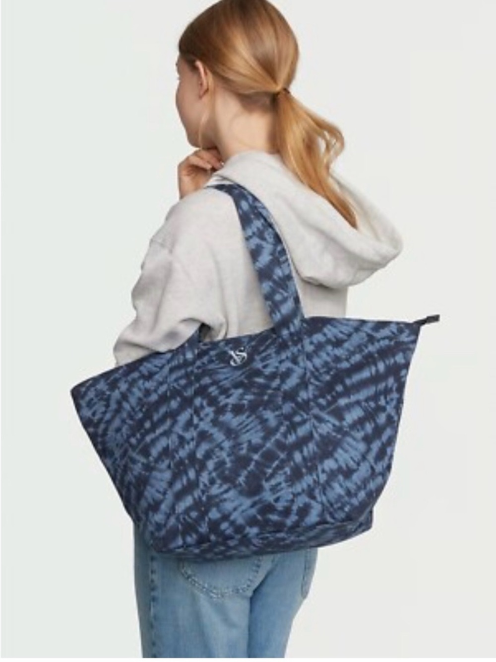 Victoria's Secret Blue Tie-Dye Tote Bag